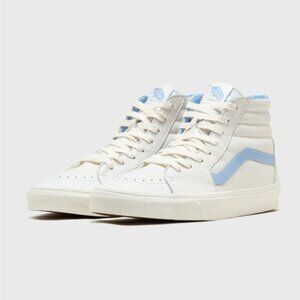 NIB - Vans Men's Sk8-Hi Vintage Leather, Blanc de Blanc/Blue - Size 9